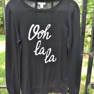 "Ooh La La" Black Old Navy Sweater